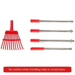 HOMIMP Adjustable Garden Rake,34″ – 55″ Adjustable Lightweight Aluminum Handle 11 Tines Shrub Rake,8″ Inch Wide,for Gardeners,Kids,Detachable Garden Leaf Rake,Easy To Carry -Gardening Series Store 41 A4AvKBrL