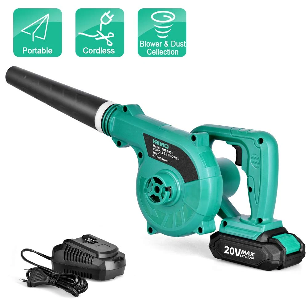 KIMO Cordless Leaf Blower & Vacuum With 2 X 2.0 Battery & Charger, 2-IN-1 20V Leaf Blower Cordless, 150CFM Lightweight Mini Cordless Leaf Vacuum, Handheld Electric Blowers For Lawn Care /Dust/Pet Hair 3 KIMO Cordless Leaf Blower & Vacuum With 2 X 2.0 Battery & Charger, 2-IN-1 20V Leaf Blower Cordless, 150CFM Lightweight Mini Cordless Leaf Vacuum, Handheld Electric Blowers For Lawn Care /Dust/Pet Hair