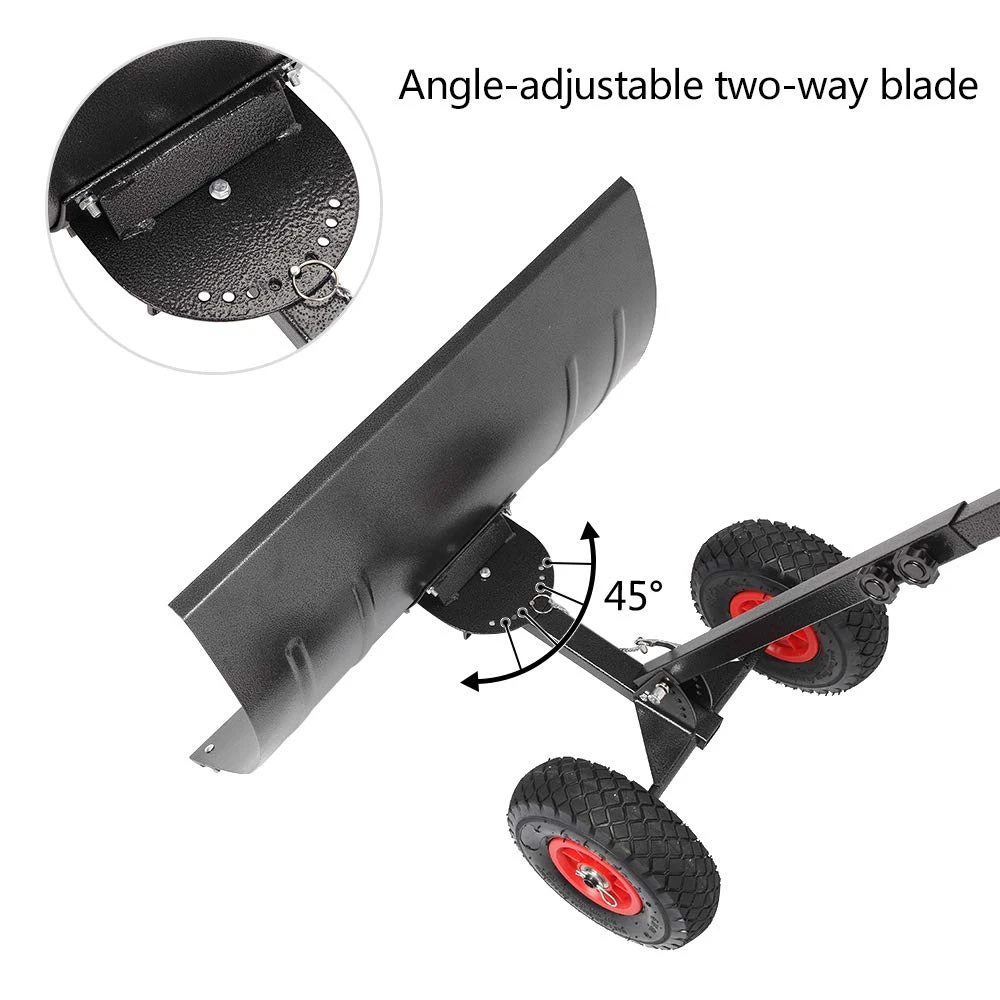 TUFFIOM Snow Pusher Shovel For Driveway, 29″ Wide Metal Snow Plow Shovel With Wheels, Heavy Duty Wheeled Push Snow Shovels For Snow Removal Ergonomic Adjustable Angle & Height 6 TUFFIOM Snow Pusher Shovel For Driveway, 29″ Wide Metal Snow Plow Shovel With Wheels, Heavy Duty Wheeled Push Snow Shovels For Snow Removal Ergonomic Adjustable Angle & Height - Image 4