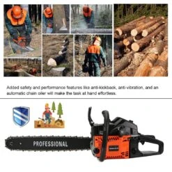 IOOkME-H 20″ 62CC 2 Cycle Gasoline Powered Chainsaw Double Spring Automatic Chain Oiler Great Handbar Electric Chainsaws -Gardening Series Store 71VXOAhLMxL
