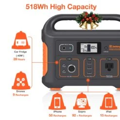 Jackery Portable Power Station Explorer 500, 518Wh Outdoor Solar Generator Mobile Lithium Battery Pack With 110V/500W AC Outlet (Solar Panel Optional) For Home Use, Emergency Backup,Road Trip Camping -Gardening Series Store 71tV5jg1eQL