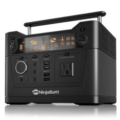 NinjaBatt Portable Power Station With 280Wh Lithium Battery, 110V/300W AC Outlets, QC3.0 USB, 12V/24V DC & LED Flashlight, Power Supply For Home Outdoor Camping Fishing Emergencies CPAP